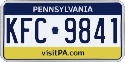 PA license plate KFC9841