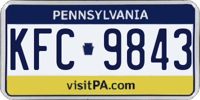 PA license plate KFC9843