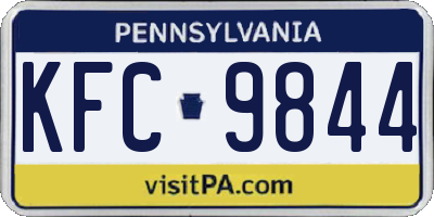 PA license plate KFC9844