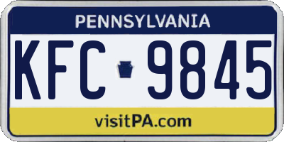 PA license plate KFC9845
