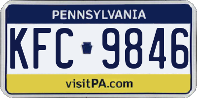 PA license plate KFC9846