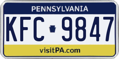 PA license plate KFC9847