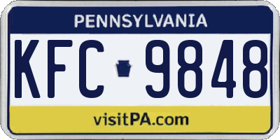 PA license plate KFC9848