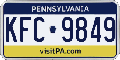 PA license plate KFC9849