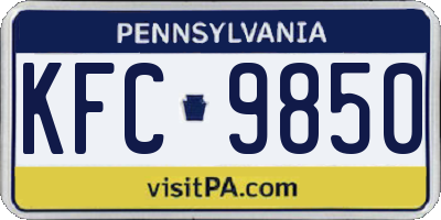 PA license plate KFC9850