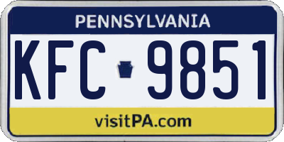 PA license plate KFC9851