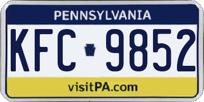 PA license plate KFC9852