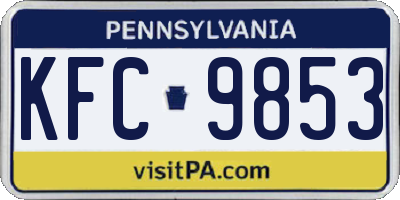 PA license plate KFC9853