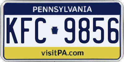 PA license plate KFC9856