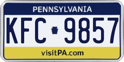 PA license plate KFC9857