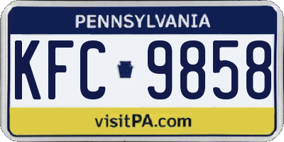PA license plate KFC9858