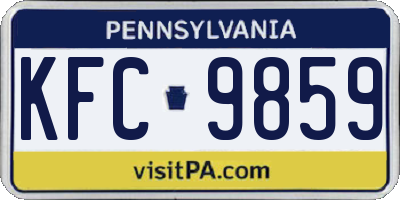 PA license plate KFC9859