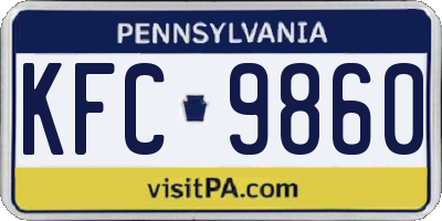 PA license plate KFC9860