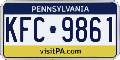 PA license plate KFC9861