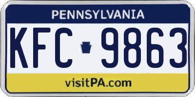 PA license plate KFC9863