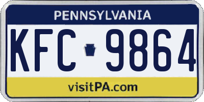 PA license plate KFC9864