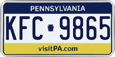 PA license plate KFC9865