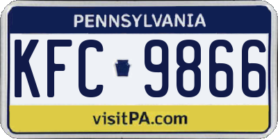 PA license plate KFC9866