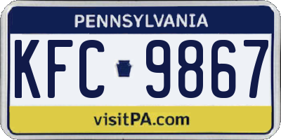 PA license plate KFC9867