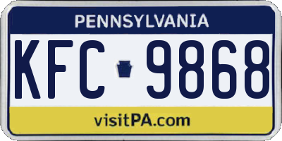 PA license plate KFC9868