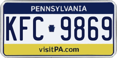 PA license plate KFC9869
