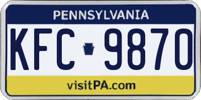 PA license plate KFC9870
