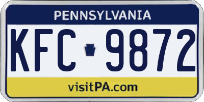 PA license plate KFC9872