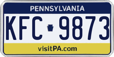 PA license plate KFC9873