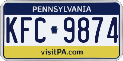 PA license plate KFC9874