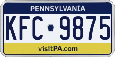 PA license plate KFC9875