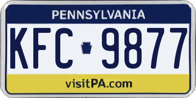 PA license plate KFC9877