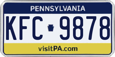 PA license plate KFC9878