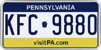 PA license plate KFC9880