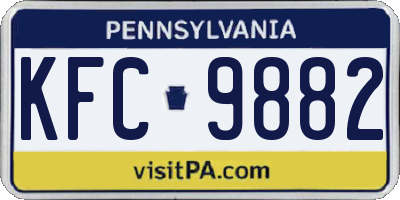 PA license plate KFC9882