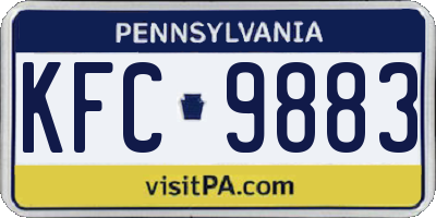 PA license plate KFC9883