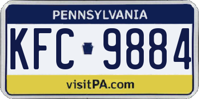 PA license plate KFC9884