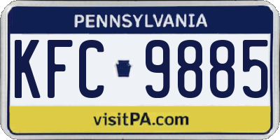 PA license plate KFC9885