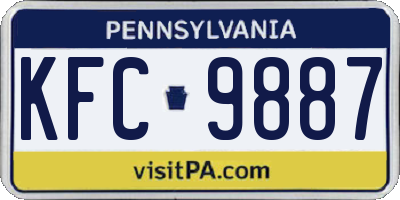 PA license plate KFC9887