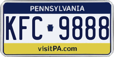 PA license plate KFC9888