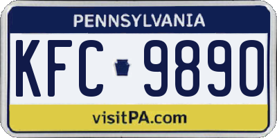 PA license plate KFC9890