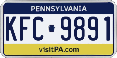 PA license plate KFC9891