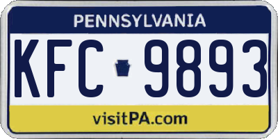 PA license plate KFC9893
