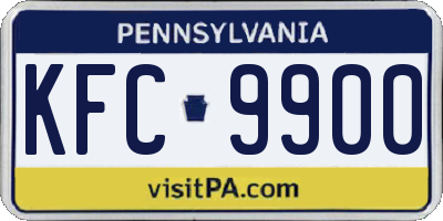 PA license plate KFC9900