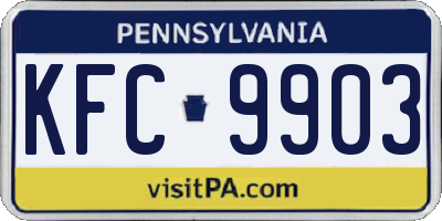PA license plate KFC9903