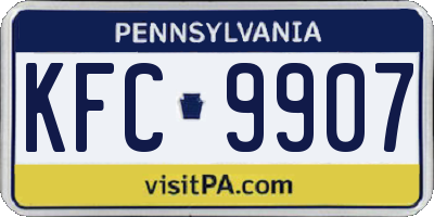 PA license plate KFC9907