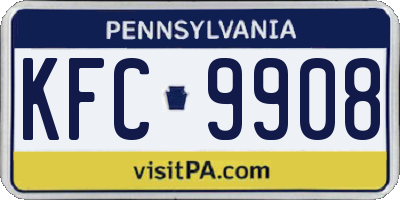 PA license plate KFC9908