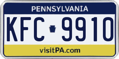PA license plate KFC9910
