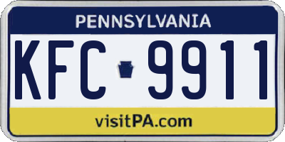 PA license plate KFC9911