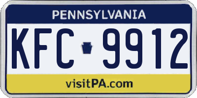 PA license plate KFC9912