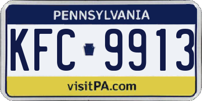 PA license plate KFC9913